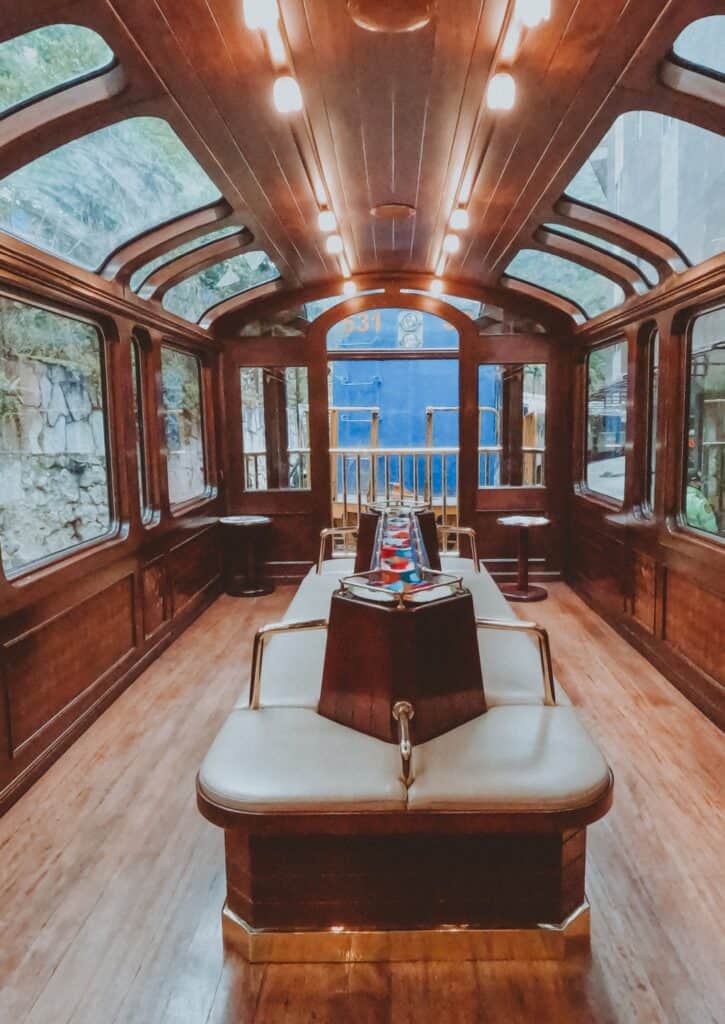 Train car - ride to Machu Picchu
