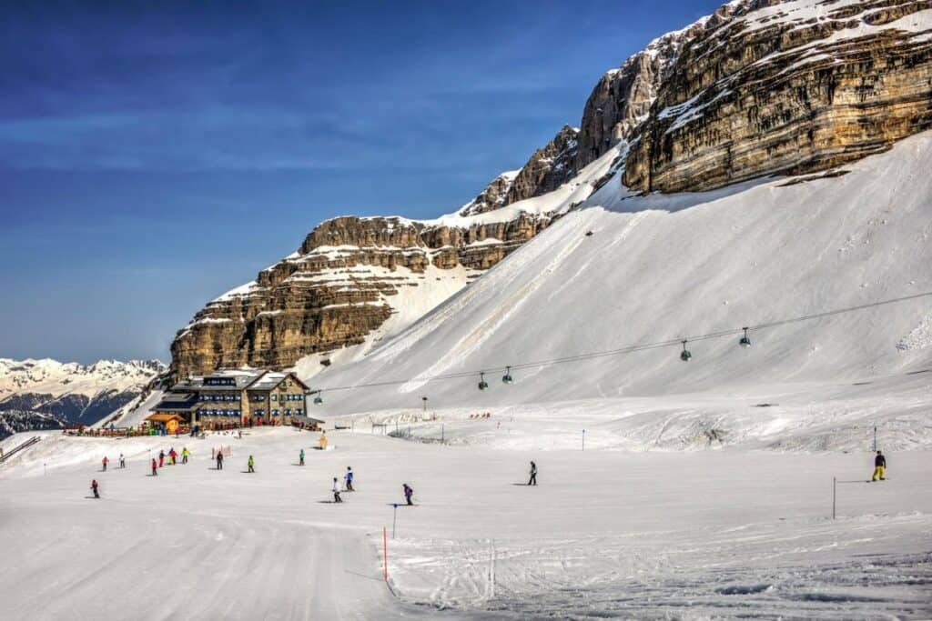 Ski resort Madonna di Campiglio.Panoramic landscape of Dolomite Alps in Madonna di Campiglio. Italy
