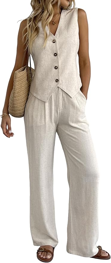 a woman in a white suit